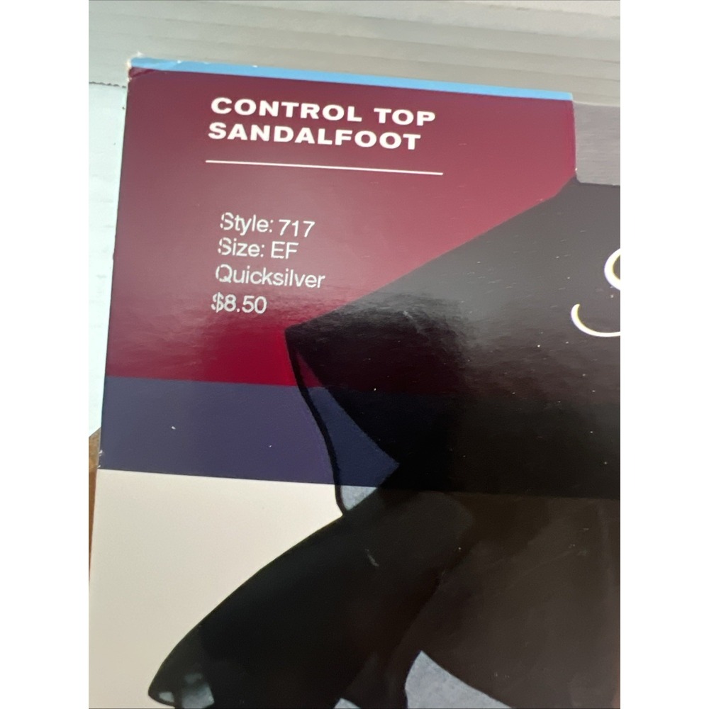 Hanes Silk Reflections Quicksilver Control Top Pantyhose Sandalfoot Sz EF #717 - Picture 2 of 8